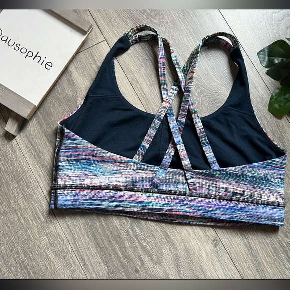 Lululemon x peleton energy bra digital oasis white multi  size 8 - Picture 3 of 8